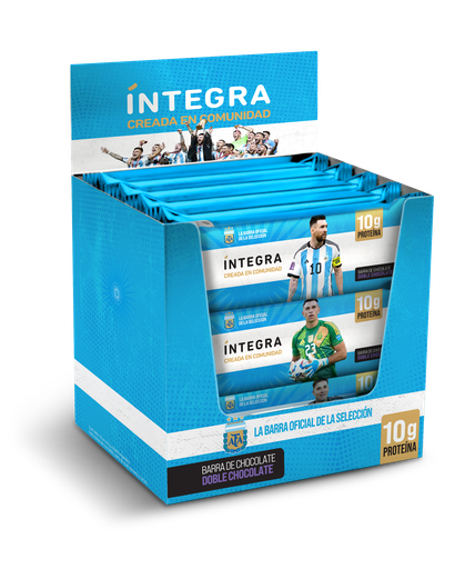 15% descuento (vto 11/26) - Barra de Chocolate DOBLE CHOCOLATE AFA-Oficial Selección Argentina x 12u INTEGRA