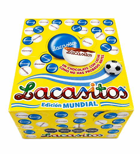 Lacasitos EDICIÓN MUNDIAL Tubo confites BLANCO AZUL x 15 uni LACASA