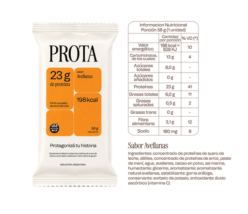 Display de Barrita Proteica Avellanas x 12U PROTA