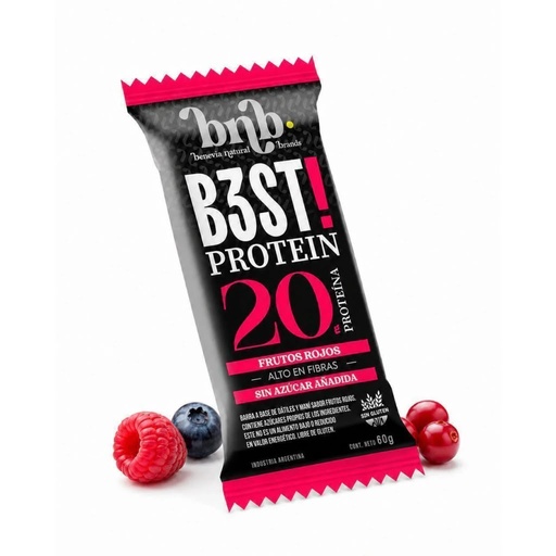 Barrita Proteica B3ST Frutos Rojos x 10u BNB